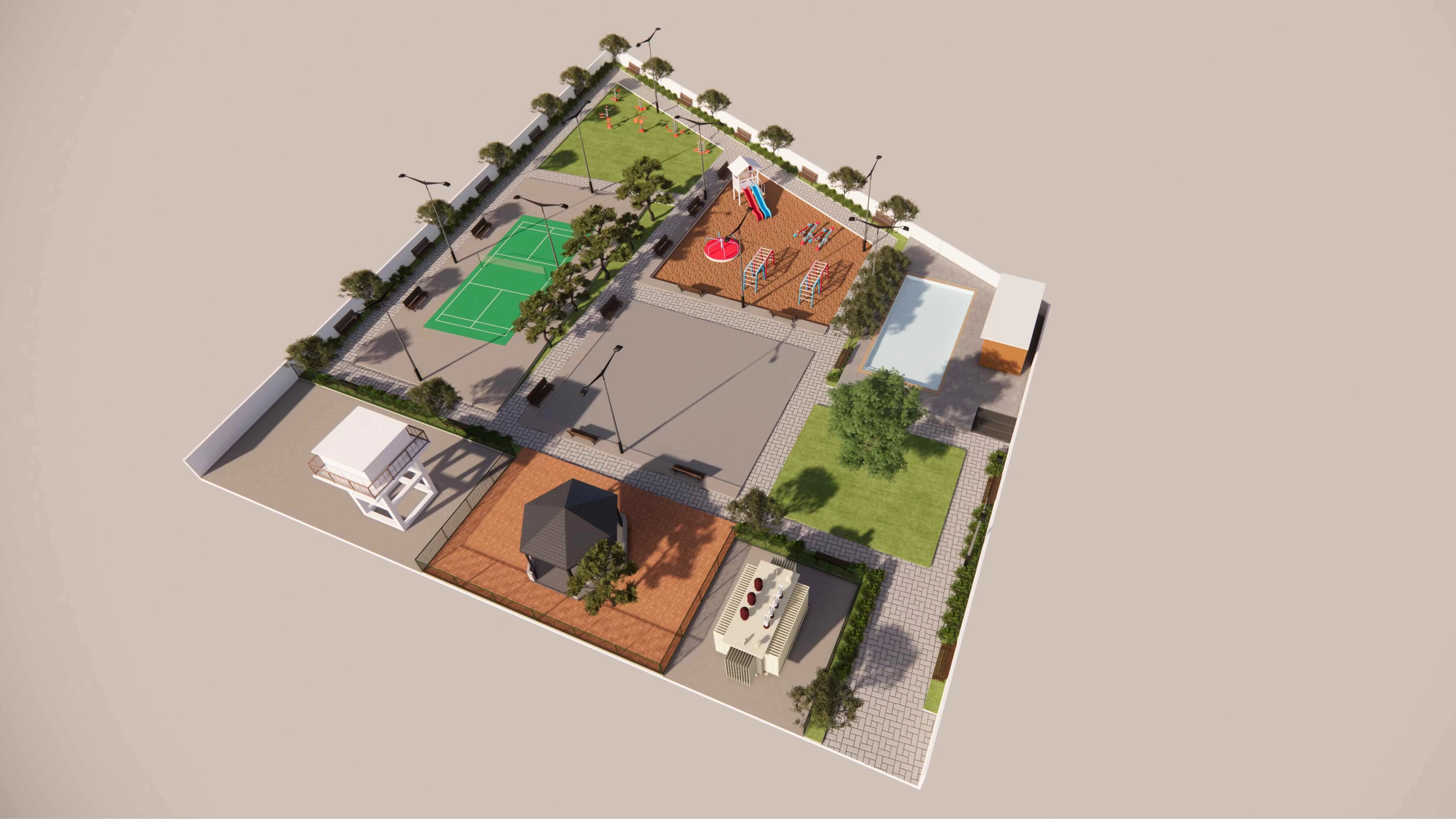 Modern street lights and underground electricity setup along internal roads of Shelter Enclave for resident safety.