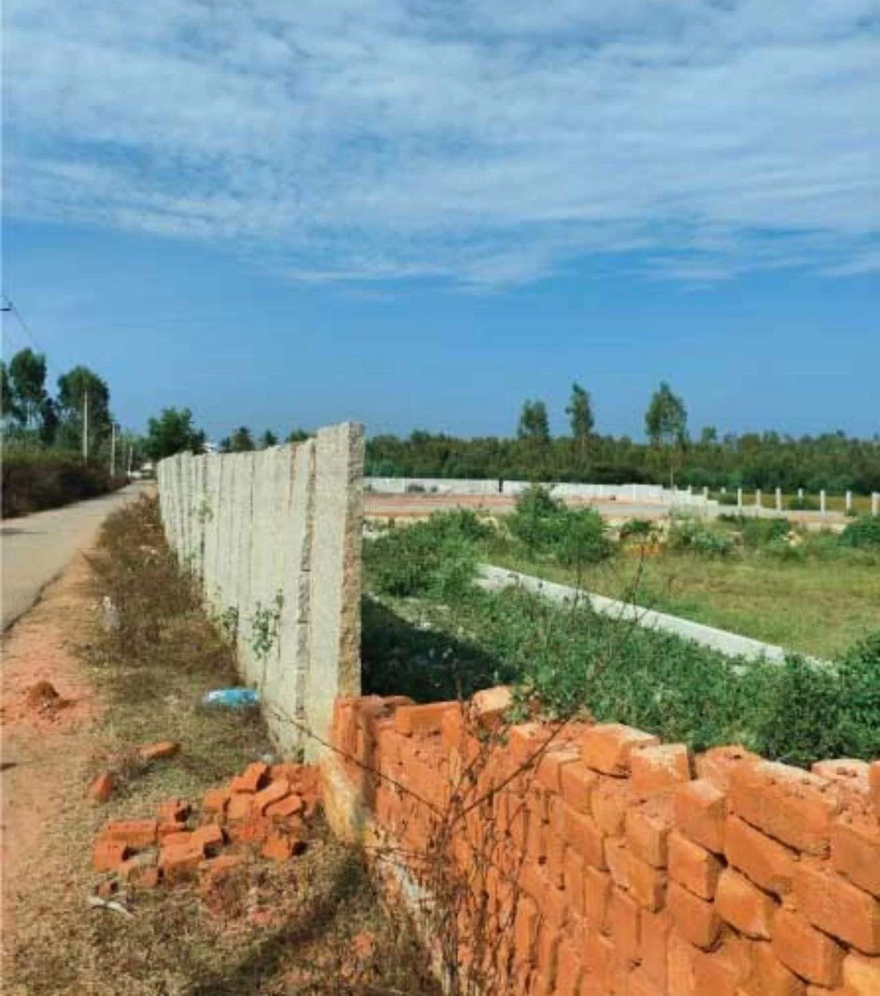 Water connection pipelines and utility setups for each site at Shelter Shasman Grove Layout, ready for construction.